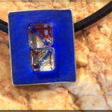 Ice on Blue- Sterling Silver and Mixed Media