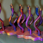 Whimsical Collection Menorah Copper, Brass and Mix Media