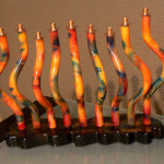 Whimsical Collection Menorah Copper, Brass and Mix Media